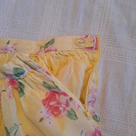 Janie and Jack girls 18-24 months yellow floral lined skirt, adjustable waist - Picture 3 of 6